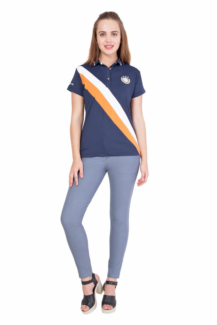 Women Short Sleeve Polo T-Shirt - JUMP USA (1568789757994)