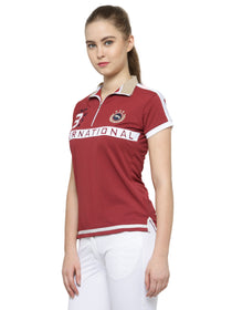 Women Red Short Sleeves T-Shirt - JUMP USA (1568789889066)