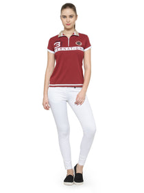 Women Red Short Sleeves T-Shirt - JUMP USA (1568789889066)