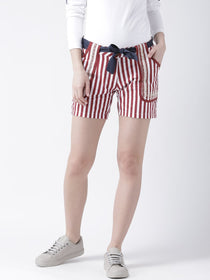 Women Striped Cotton Shorts - JUMP USA (1568790282282)