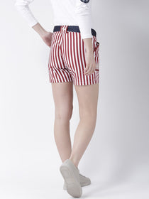 Women Striped Cotton Shorts - JUMP USA (1568790282282)