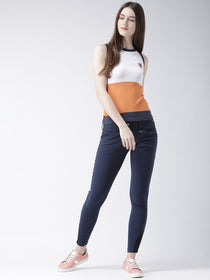 Women White Solid Top - JUMP USA