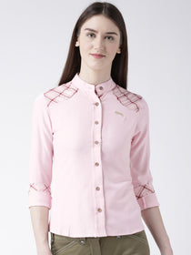 Women Pink Color Full Sleeve Shirt - JUMP USA (1568790741034)