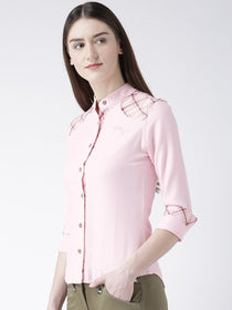 Women Pink Color Full Sleeve Shirt - JUMP USA (1568790741034)