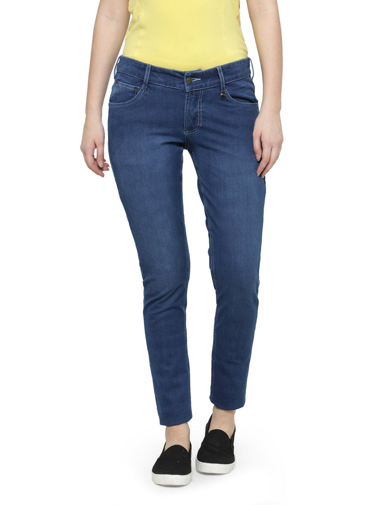 Women Solid Blue Color Jeans - JUMP USA (1568790970410)
