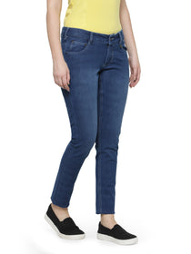 Women Solid Blue Color Jeans - JUMP USA (1568790970410)
