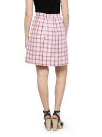 Women Checkered Above Knee Length Skirt - JUMP USA (1568791101482)