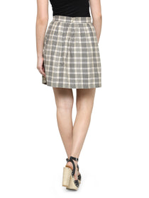 Women Checkered Above Knee Length Skirt - JUMP USA (1568791265322)