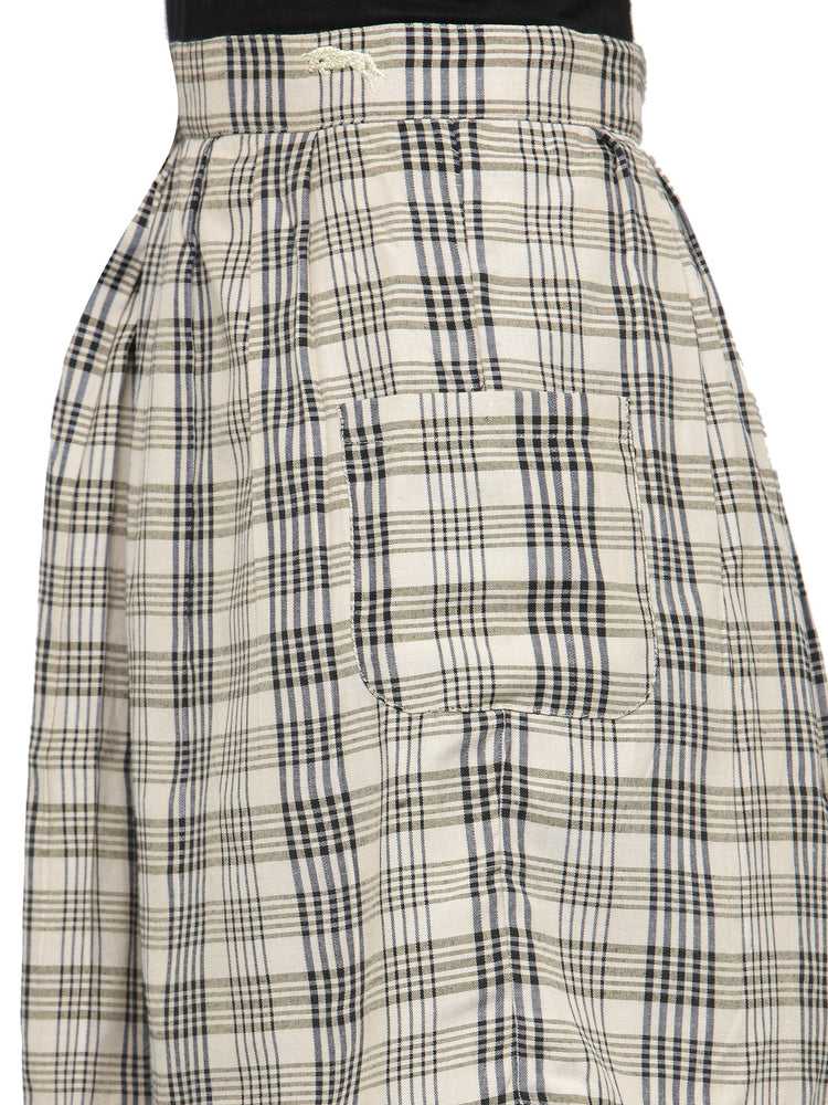 Women Checkered Above Knee Length Skirt - JUMP USA (1568791265322)