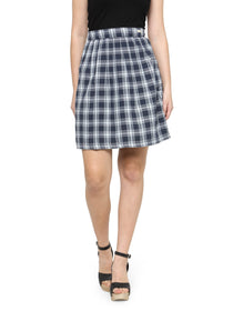 Women Checkered Above Knee Length Skirt - JUMP USA (1568791330858)