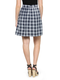 Women Checkered Above Knee Length Skirt - JUMP USA (1568791330858)