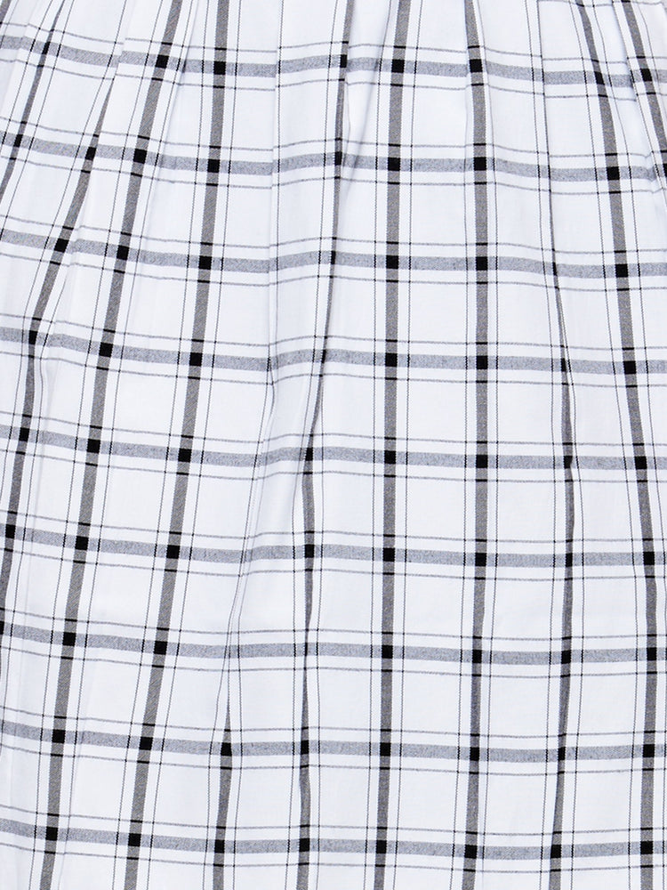 Women Checkered Above Knee Length Skirt - JUMP USA (1568791363626)