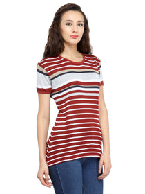 Women Multi-Color Short Sleeve T-Shirt - JUMP USA (1568791560234)