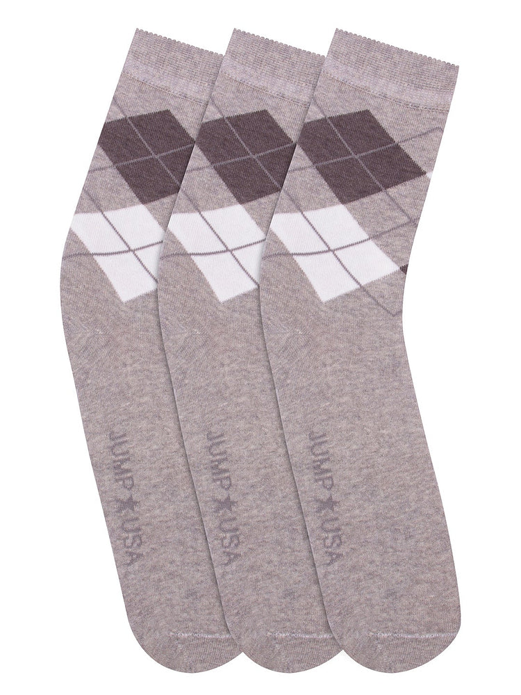 18AW161522-645-STD-JUMP-USA-Men's-Cotton-Calf-Length-Bamboo-Sweat-Proof,-Padded-Socks,-Grey-Pack-of-3