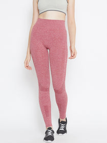 JUMP USA Women Red Solid Skinny-Fit Tights - JUMP USA