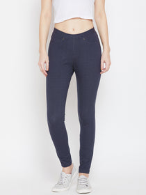 Women Navy Blue Casual Tights - JUMP USA