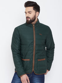 JUMP USA Men Green Solid Casual Quilted Jacket - JUMP USA