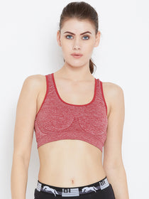 JUMP USA Women Red Non-Wired Lightly Padded Sports Bra - JUMP USA