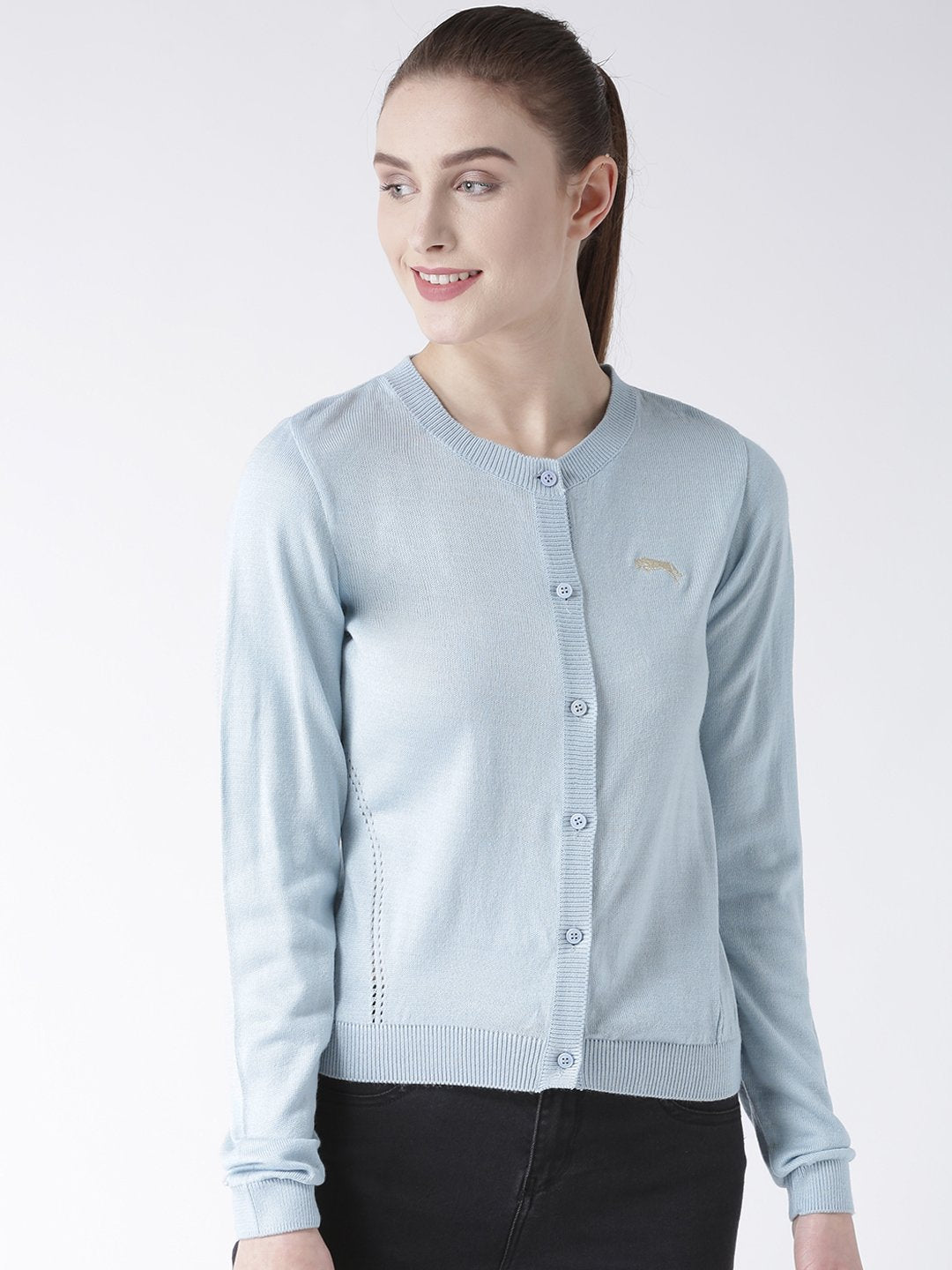 Women Cotton Casual Long Sleeve  Blue Winter Sweaters - JUMP USA (1568776585258)