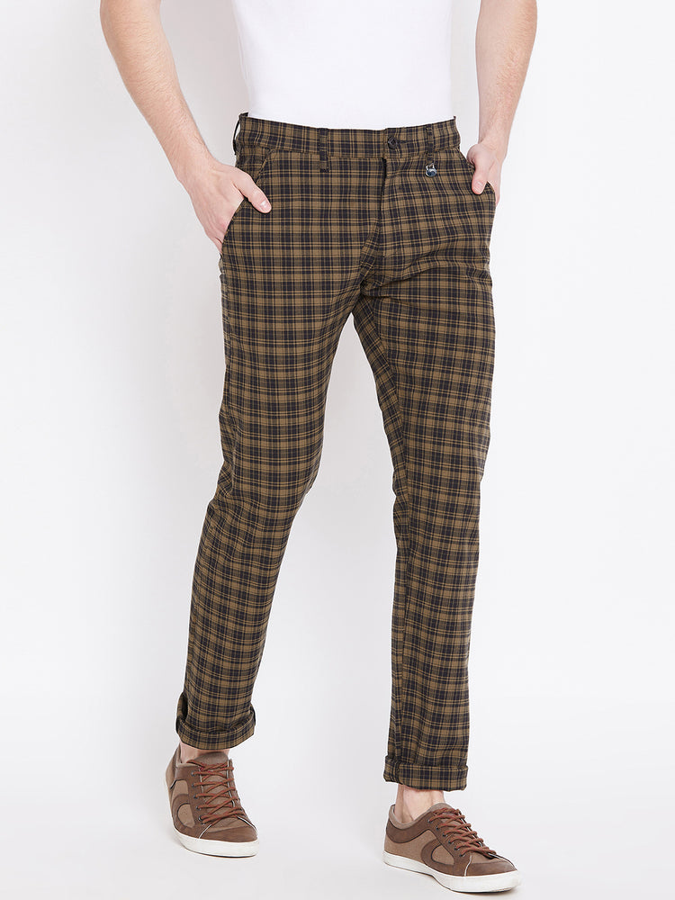 Check Casual Khakis In Khaki B91 Ramey