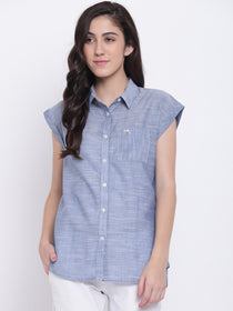 Women Blue Casual Tops - JUMP USA