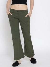 Women Solid Flared Trousers - JUMP USA
