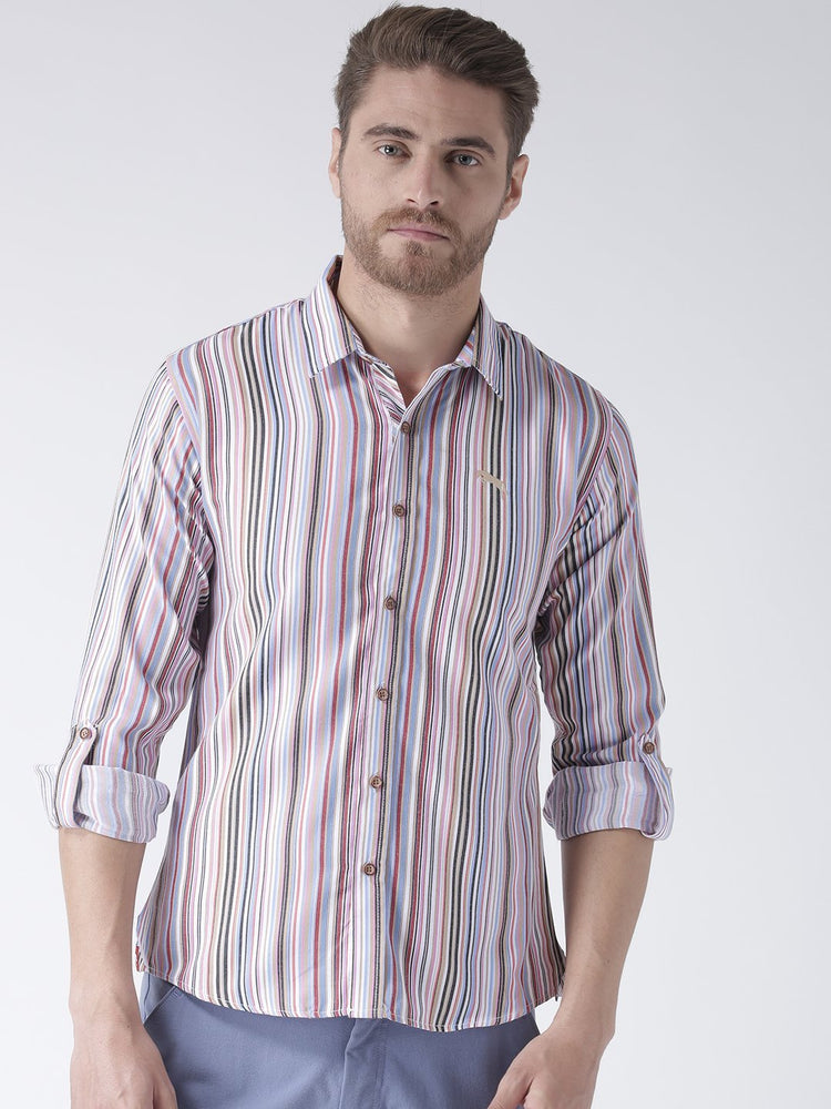 Men Multi Regular Fit Striped Casual Shirt - JUMP USA (1568801783850)