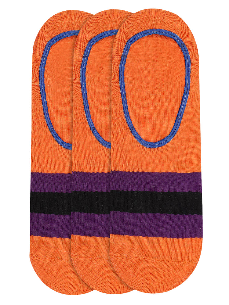 JUMP USA Women's Cotton Shoe Liner Socks (Orange,Purple,Black, Free Size) Pack of 3 - JUMP USA