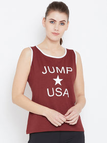 JUMP USA Women Red Printed Tank Top - JUMP USA