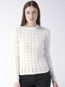 Women Cotton Casual Long Sleeve  White Winter Sweaters - JUMP USA (1568777142314)