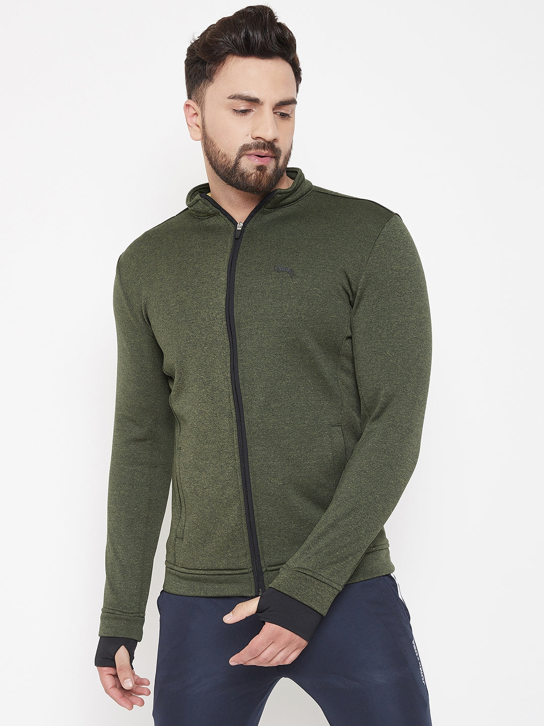 JUMP USA Men Olive Solid Bomber Jacket - JUMP USA