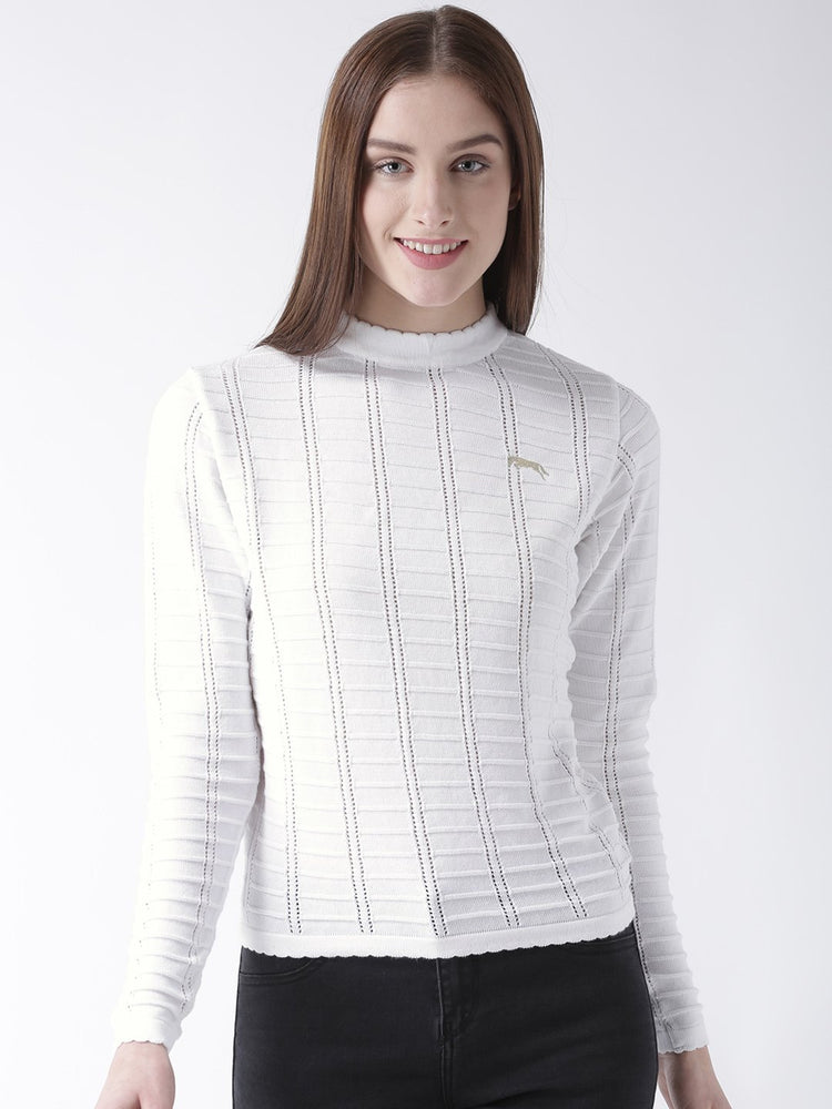 Women Cotton Casual Long Sleeve  White Winter Sweaters - JUMP USA (1568777207850)
