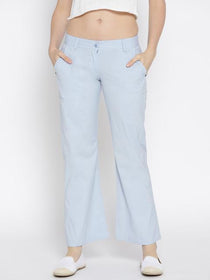 Women Solid Flared Trousers - JUMP USA