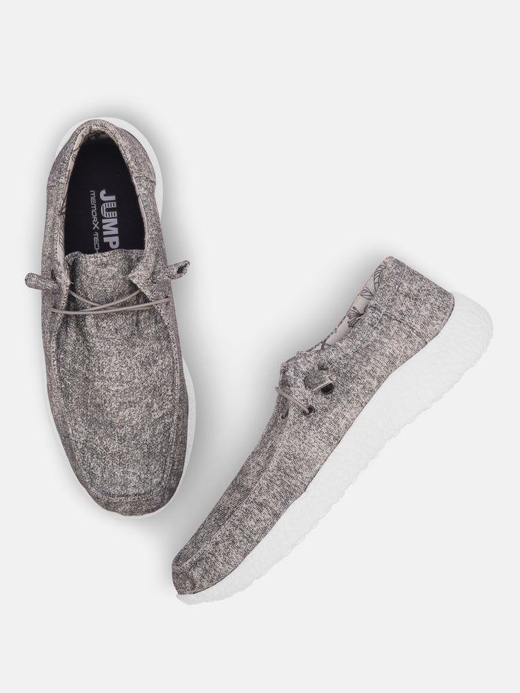 Women Grey Casual Canvas Slip-On Sneakers Shoes - JUMP USA