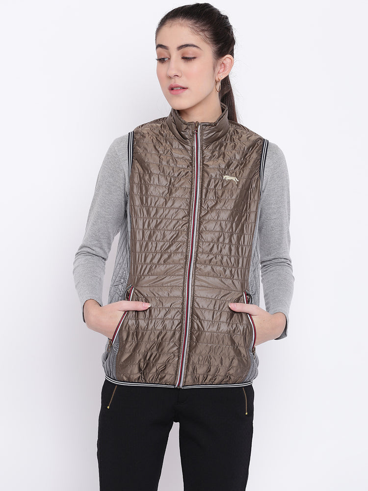 Women Copper Casual Quilted Jacket - JUMP USA