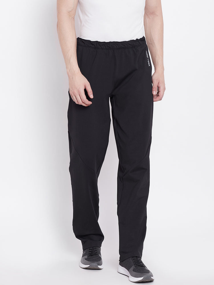 JUMP USA Men Black Active Wear Solid Track Pant - JUMP USA