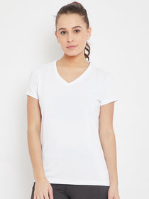 Women White Sports T-shirt - JUMP USA