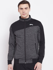 JUMP USA Men Grey & Black Design Active Wear Sporty Jacket - JUMP USA