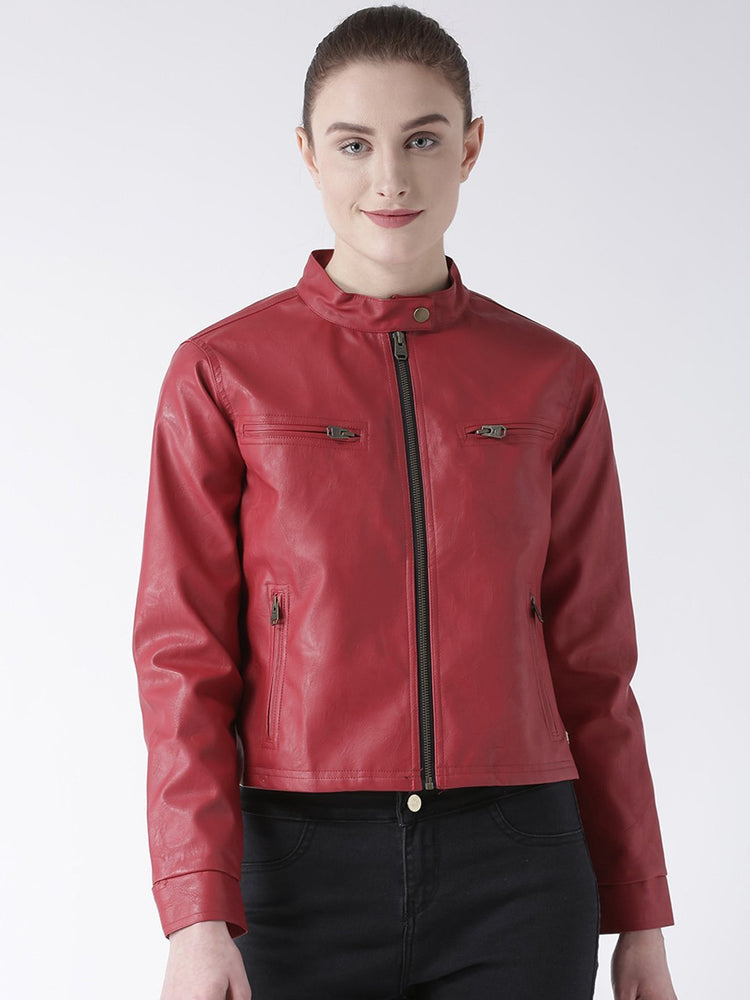 Women Casual Long Sleeve  Red Winter Jacket - JUMP USA (1568777502762)