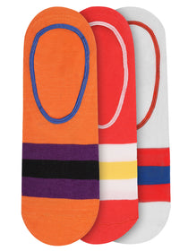 JUMP USA Women's Cotton Shoe Liner Socks (Orange, Red, White,Free Size) Pack of 3 - JUMP USA