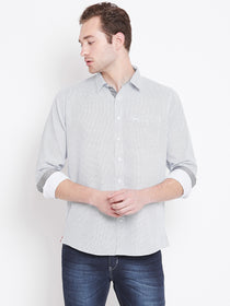 Men White Printed Casual Relaxed Fit Shirts - JUMP USA