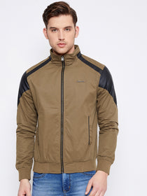 JUMP USA Men Brown Solid Casual Bomber Jacket - JUMP USA
