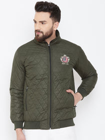 JUMP USA Men Green Design Casual Quilted Jacket - JUMP USA