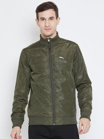 Men Casual Olive Bomber Jacket - JUMP USA