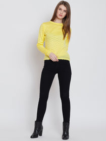 Women Yellow Casual Sweaters - JUMP USA