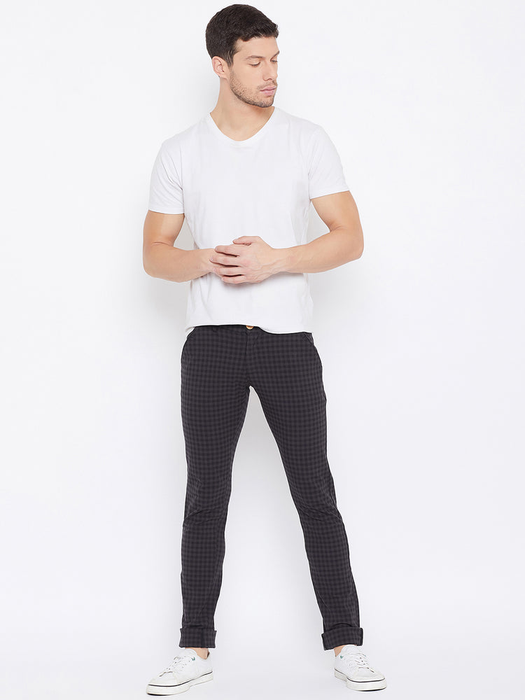 JUMP USA Men Charcoal Casual Relaxed Fit Chinos - JUMP USA