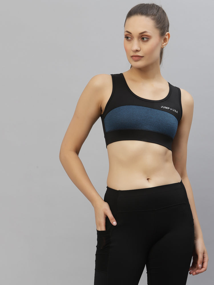 JUMP USA Solid Non-Wired Non Padded Sports Bra