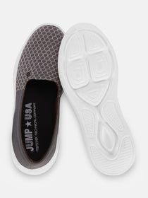 JUMP USA Women's Textured Grey Smart Casual Sneakers Shoes - JUMP USA
