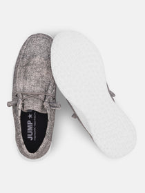 Women Grey Casual Canvas Slip-On Sneakers Shoes - JUMP USA