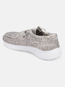 Women Grey Casual Canvas Slip-On Sneakers Shoes - JUMP USA